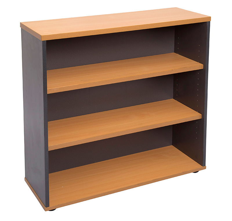 Express Office Bookcase - 900mm High - Cherry/Ironstone