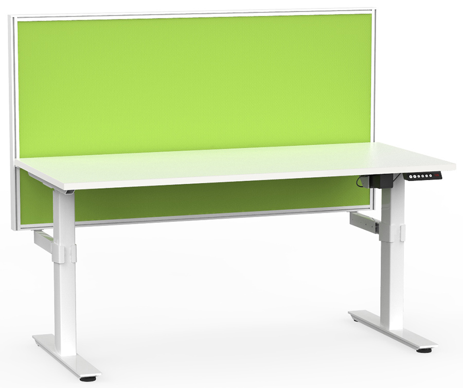 Agile White Electric Height Adjustable Desk with Screen
