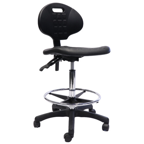 Black Laboratory Drafting Height Stool | Office Stock