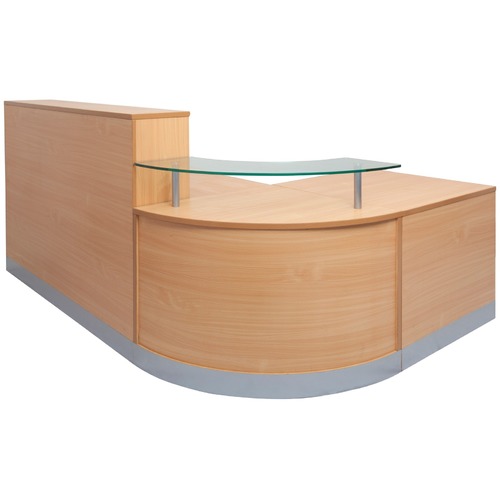 orange reception desk