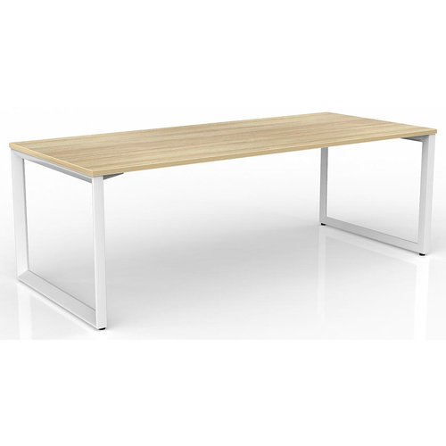 Anvil Modern Office Desk White Frame New Oak Desk Top - 2100mm x 900mm