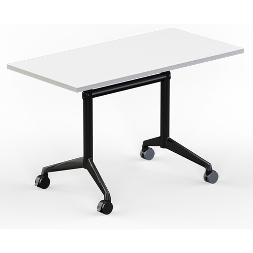 Modulus White Flip Top Mobile Table Black Frame